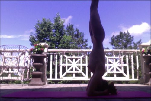 naked-yogi:  Half Supported Headstand, Ardha Sirsasana, and Supported Headstand, Salamba Sirsasana.