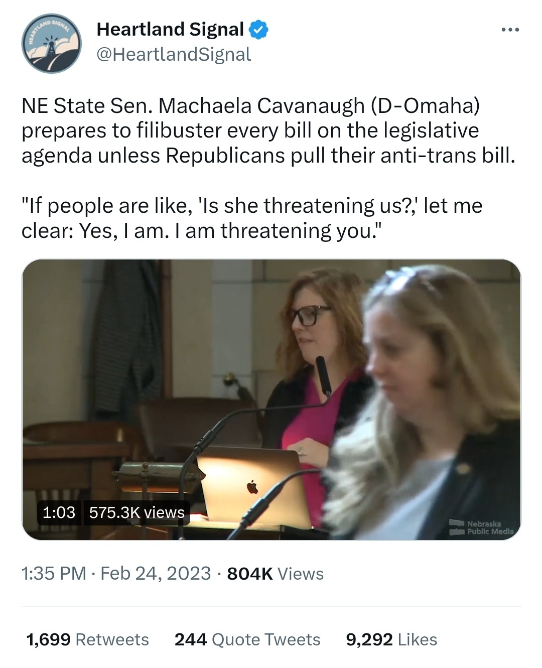 queeranarchism:jampersand:kelcipher:The trans healthcare ban and an abortion ban. She’s got more metal quotes from this speech too:“If this legislature collectively decides that legislating hate against children is our priority, then I am going