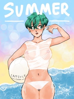 okebtrash: ☆Summer Bulma☆ - Vegeta would