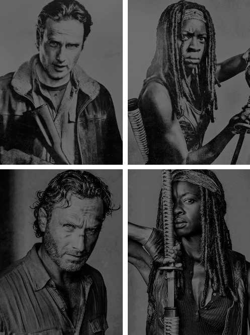 paul-monroes:Rick Grimes  and Michonne +   promotional images. [Carol and Daryl]