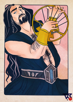 asktheoakenshieldbros:  Another for letsdrawthehobbit’s most recent prompt. Thorin as Salome. First piece. (Source: Alphonse Mucha’s Salome from L’Estampe Moderne) 
