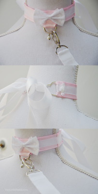 littlepinkkittenshop:  TheLittlePinkKitten Hand-made Custom Collar and Leash set Special! ♡♡♡♡     