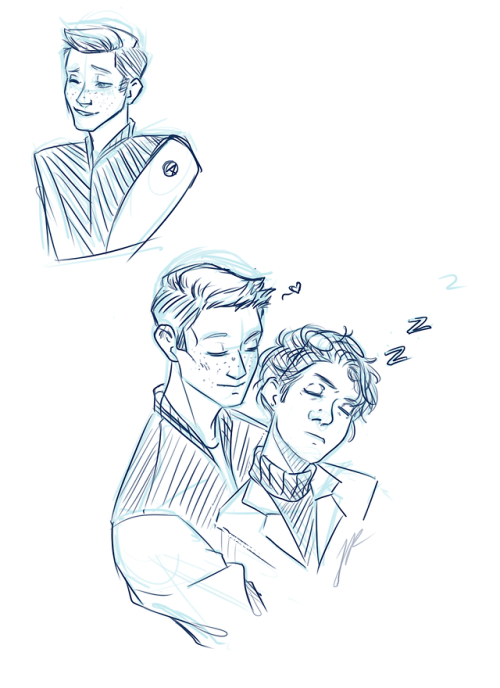 st4rking:its been a while fellas, have some doodles of a teen tony stark and his smitten boyfriend/j