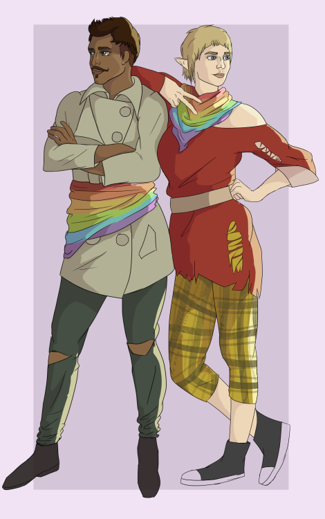 martantony:  Desperately trying to remind myself that it’s okay to be gay. These two characters have made me feel a lot better about myself, especially lately. And dang the LGBT+ representation in Dragon Age Inquisition is so amazing, I’m forever