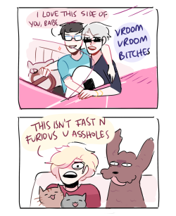 randomsplashes:  randomsplashes:  i’d like to think that victor drives like he’s in a fast n furious movie during road trips lmao    bonus: damn victor,,,ur driving’s worse than the steamed buns for makkachin