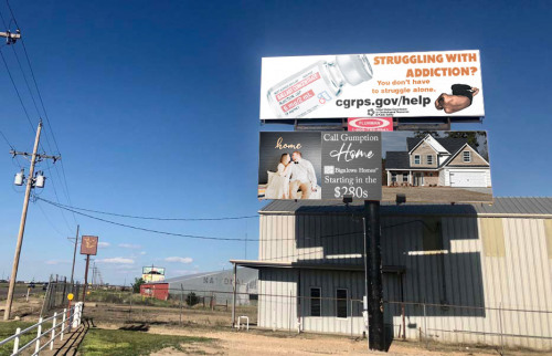 Billboards outside Gumption, TX.