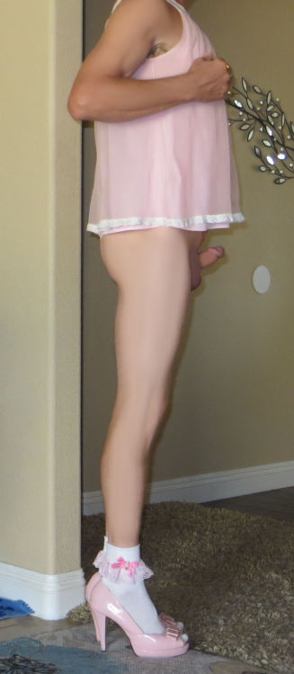 yoursissyfag:pretty sheer pink babydoll nightie, porn pictures