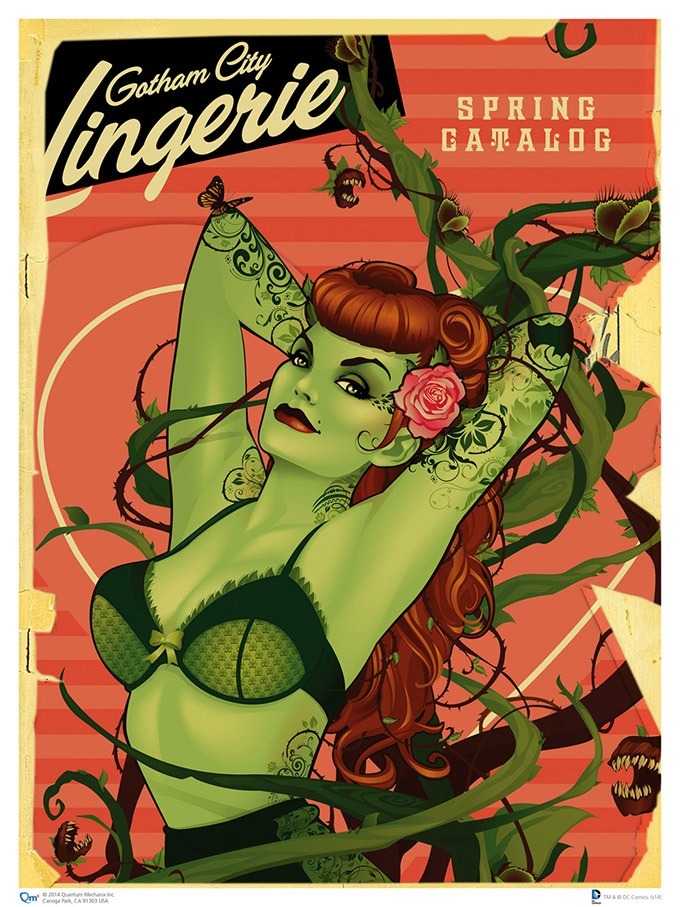 whealthee:  This is a series of DC Comics superheroines as 1940’s pinup advertisements