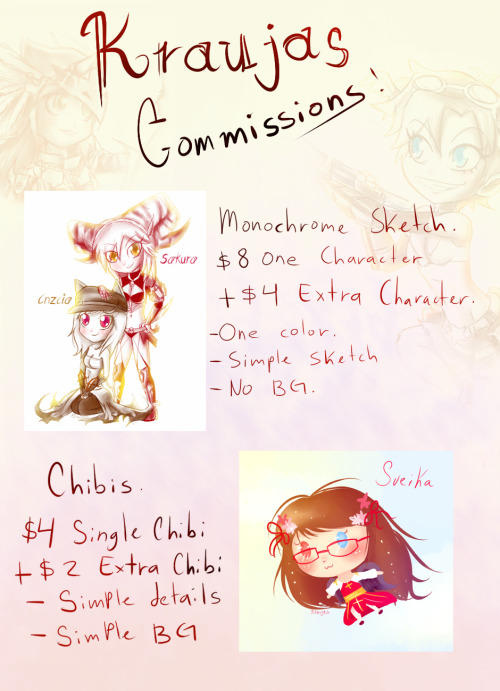 Chibi commissions for everyone!! cof cof 2 slots leftInterested? Send me a Mail!  only paypal :3 Lil