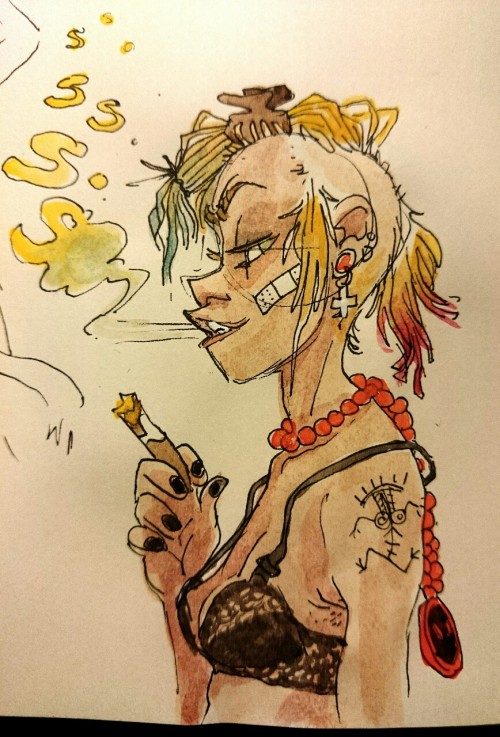 Trying to get back into drawing for fun with a little Tank Girl...