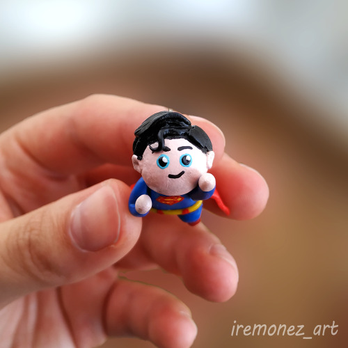 Superman inspired keychain - Polymer clay & Acrylic paint