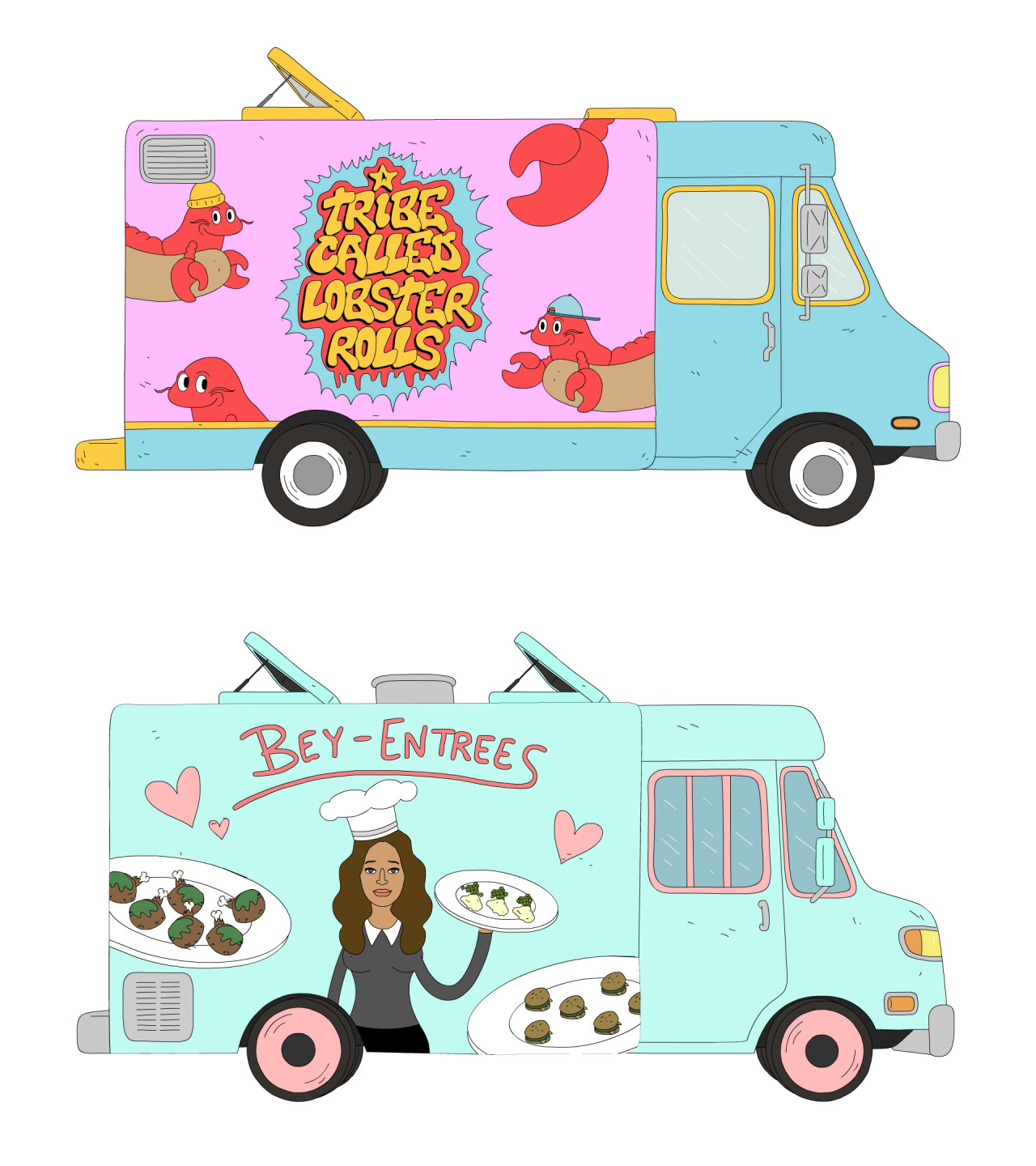 foreversean:  Here are all the food truck logos I made for the new Lucas Bros. Moving