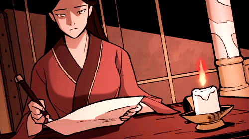 avatarparallels:   Writing a letter to their lover.   first gif from baelor