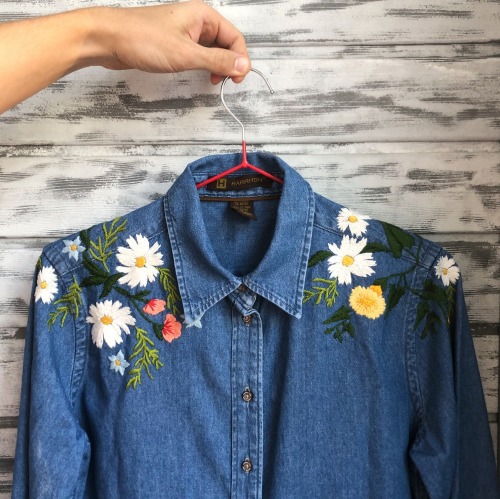 sosuperawesome:Embroidered Shirts / HatsKazkova Embroidery on Etsy