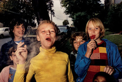 anneyhall:  Boy in Yellow Shirt Smoking. Photo by Mark Cohen 