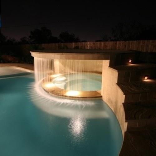 designed-for-life:  A Waterfall around the Hot Tub