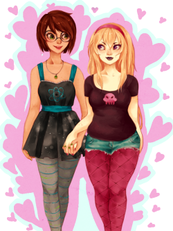 Thiefofstars:  Long Haired Rose And Short Haired Jade  