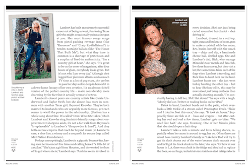 platinumdreamer:Miranda Lambert in Rolling Stone (June 19, 2014)