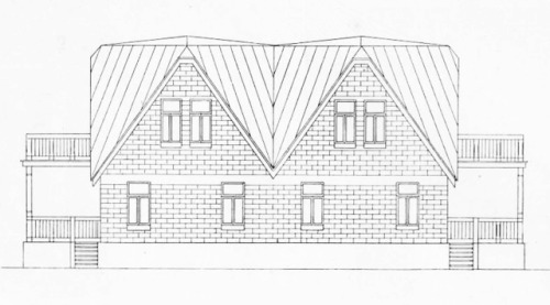 vintagehomeplans:Russia, 1915: Project No. 77A four-unit masonry apartment building with an unusual 