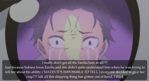  I really don’t get all the Emilia hate at all??? Just because Subaru loves Emilia and she did