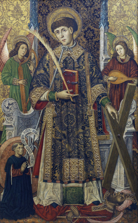 Tomás Giner - St. Vincent, Deacon and Martyr, with a Donor (c. 1462).