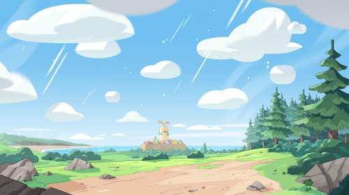 backgrounds I painted for steven universe! art direction by liz artinian, background lead patrick br