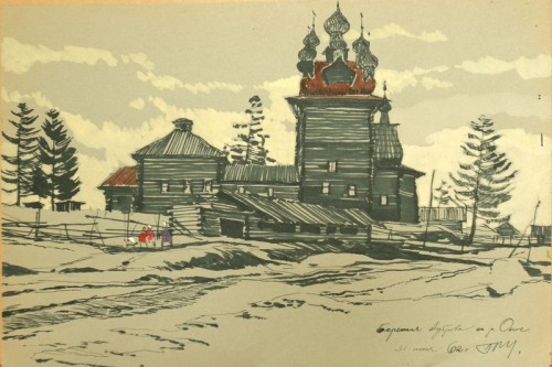 russian-style: Views of the Russian North by Yuri Ushakov, 1960s.  The wooden churches from the