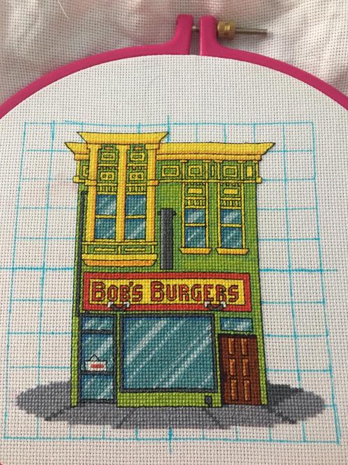 crossstitchworld:loved this quick project from my favorite show. I’ll have to find a Louise pattern 