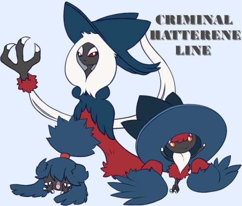 Follow-up Hatenna &amp; Hattrem for my Hatterne+Honchkrow hybrid design!