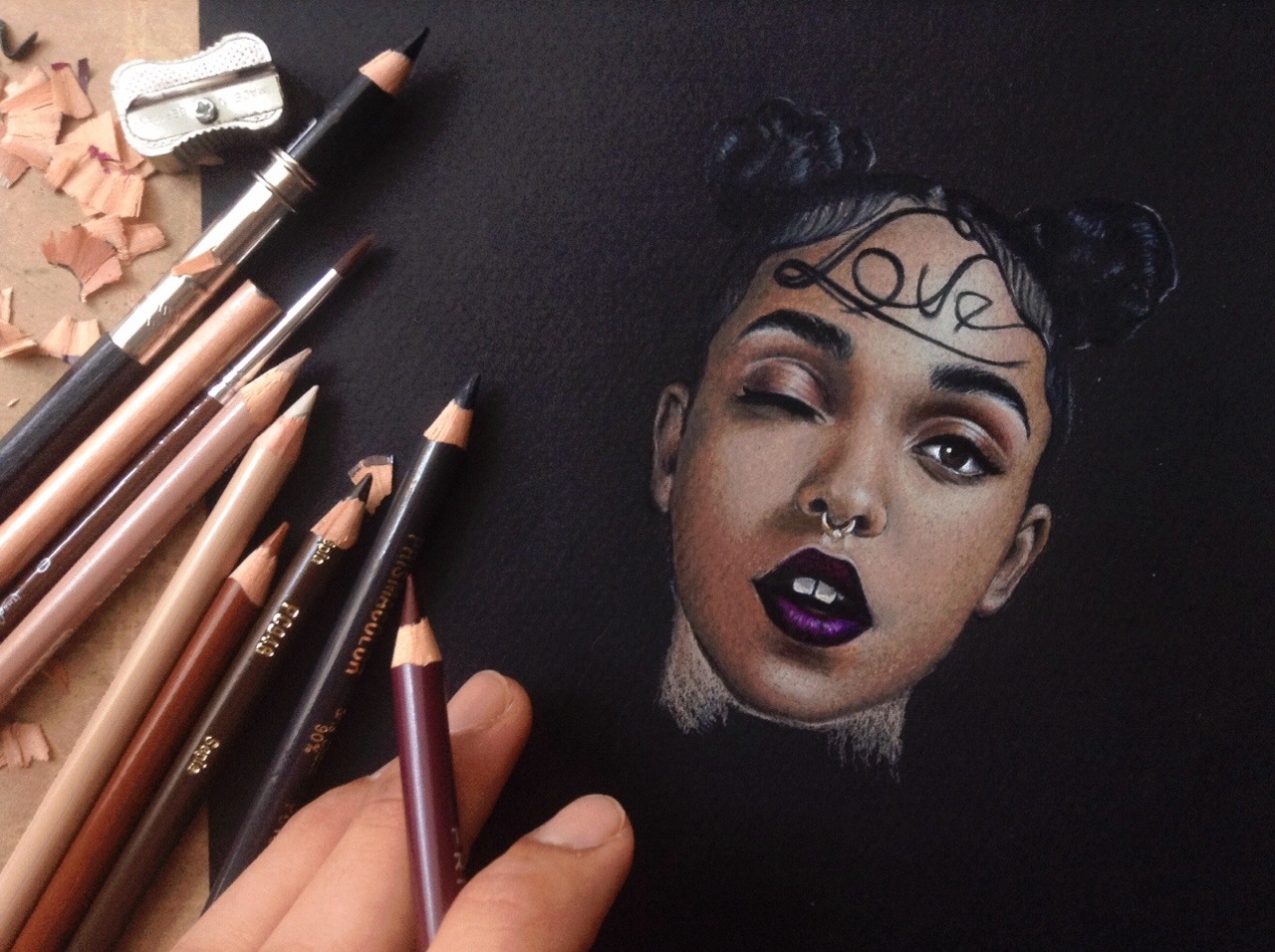 whosstandingtall:  Currently working on this FKA Twigs portrait. She’s such a dream