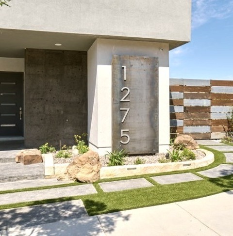 Front Yard - Contemporary LandscapeInspiration For A Small Contemporary Front Yard Concrete Paver And