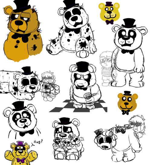 rustywolf14:Next up, old drawings having to do with Golden Freddy/BV!I had waaay to many drawings of