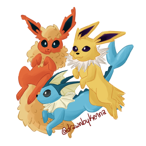 First gen Eeveelutions! :D I might have to make these into stickers or something.