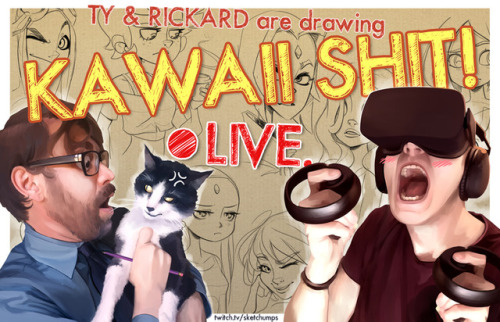 drunkennovice:  Drawing Twogag live right now on my Twich channel.