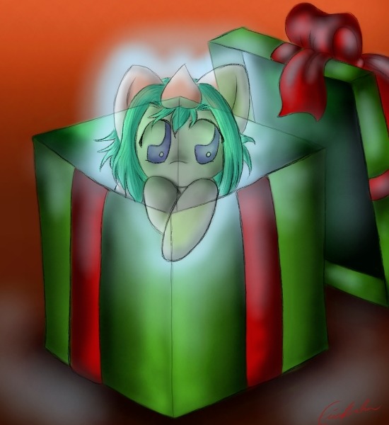spectralpony:  “Uh…umm… I-I didn’t know what to get you this year, b-but