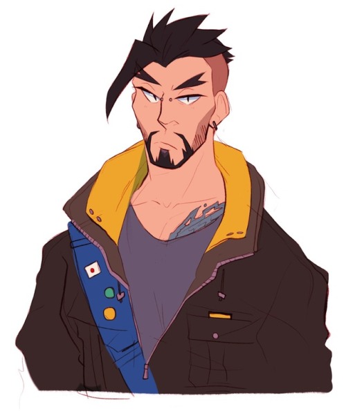 my hot new AU is where hanzo’s hair gets fucked up during a mission and he has to cut it short, that
