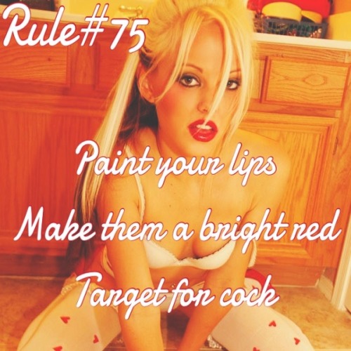 Porn photo sissyrulez:  Rule#75: Paint your lips, make