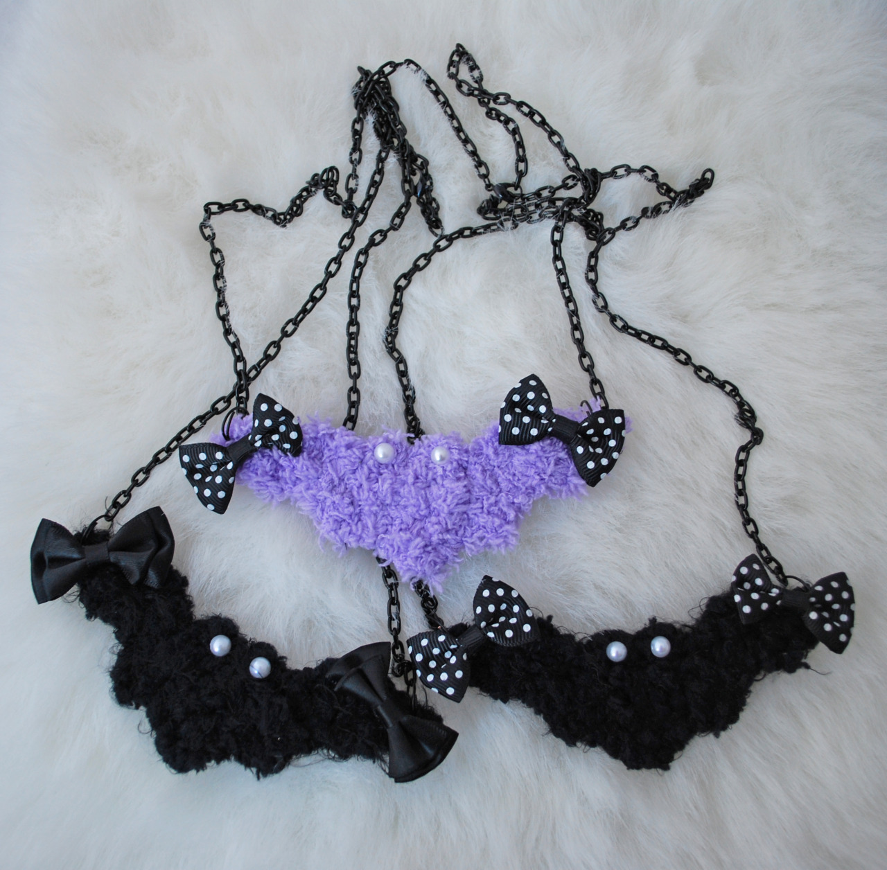 paradiserose:  Fuzzy bats have invaded the Paradise Rose Shop Etsy! Pink, lavender,