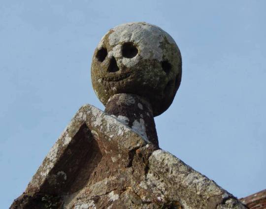 Three sided Medieval stone #pumpkin head, All Saints church, Winkleigh, Devon, Originally known as a death head, pumpkin moniker...