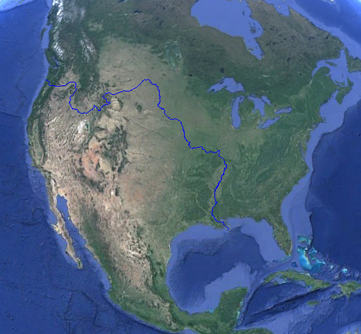 mapsontheweb:  The river connecting two oceans: A creek in Wyoming splits in two,