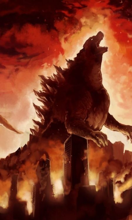 Godzilla, a monster, artwork, 480x800 wallpaper @wallpapersmug : https://ift.tt/2FI4itB - https://if