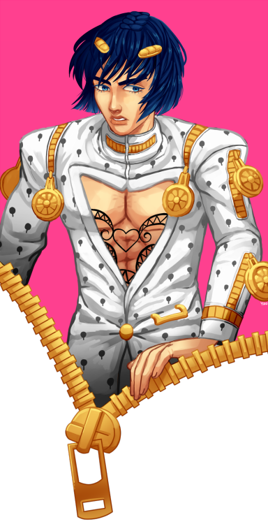 bruno buccellati! my favorite character from part 5 ^p^(p.s. the area under the zipper is transparen