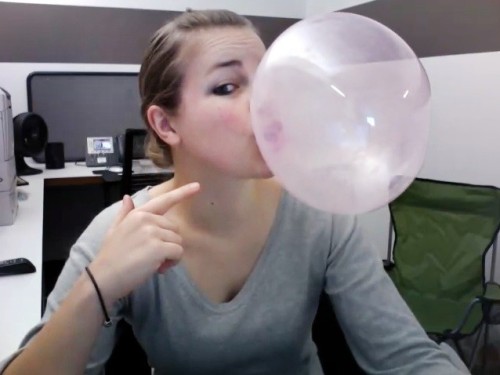 Today is the National Day for Chewing Bubblegum! It can be cute when a woman blows bubbles or plays 