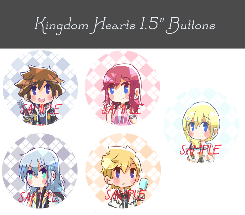 lunacias:  ☆ Kingdom Hearts stickers and buttons are now available on my shop!