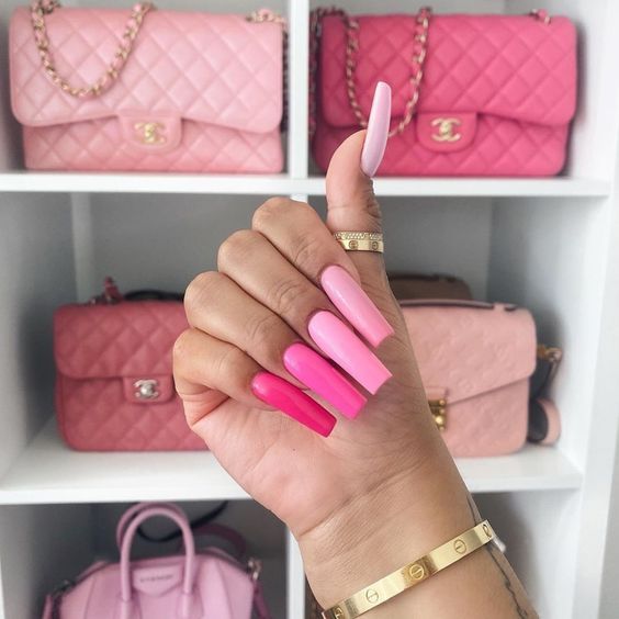 CHANEL Inspired Nails - Pink Heart Bag - ASMR 