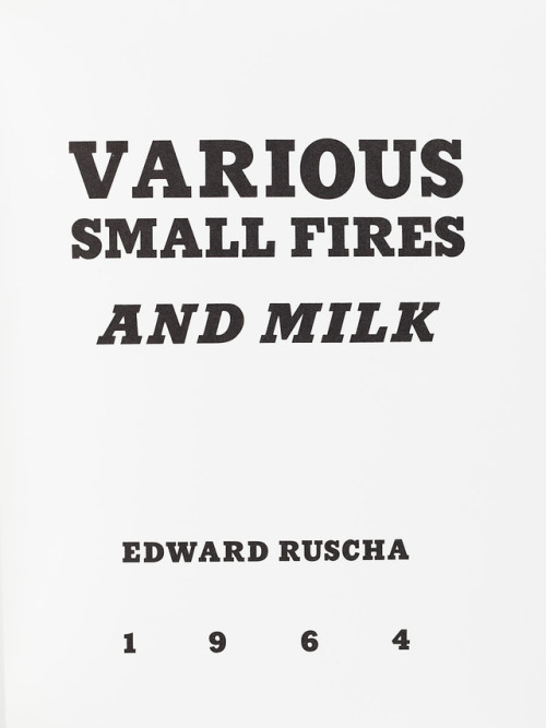 Ed Ruscha (American, b. 1937, Omaha, NE, USA) - From Various Small Fires and Milk collection, 1964 P