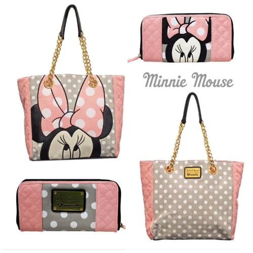 Show off your Minnie love with our NEW Minnie Pink & Grey Polka Dot Quilted Collection! Tote &am