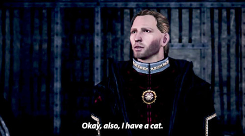 incorrectdragonage:(being recruited to the Grey Wardens)Anders: Okay, also, I have a cat.Anders: He&