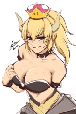 airisubaka: I caved and I drew Bowsette. You guys only get a doodle. That’s it. 