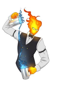 Pixelzombe:i’m Really Digging The Idea Of Grillby Using Fire Magic While Making